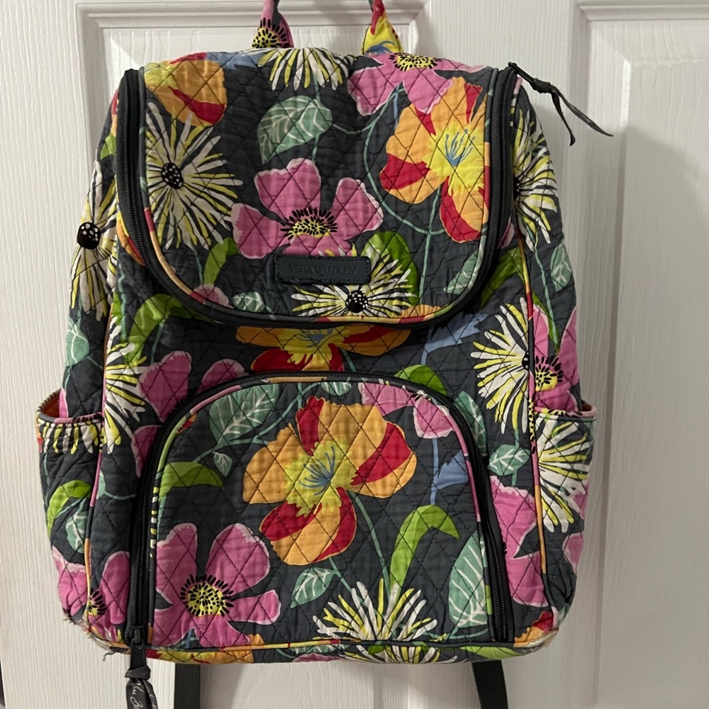 Vera Bradley Grey Floral Book bag